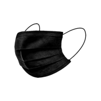 CUBRE BOCAS NEGRO PLISADO